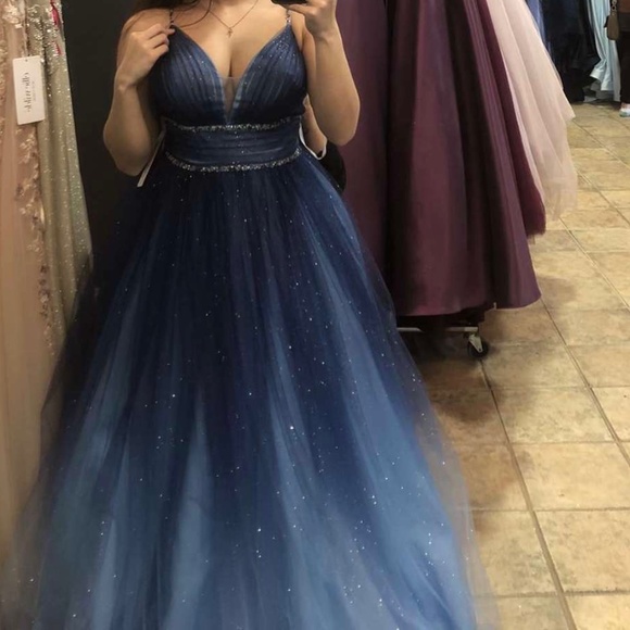 Midnight Blue Prom Dress - Picture 1 of 5